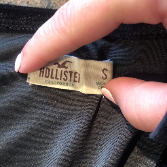 Hollister Black Lace Up Crushed Velvet Bodysuit - Picture 3 of 7